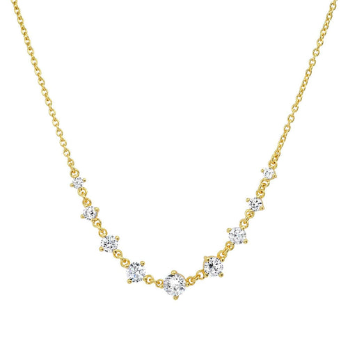Graduated CZ Station Necklace