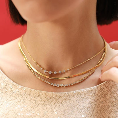 Graduated CZ Station Necklace