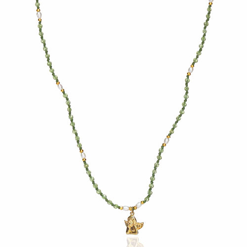 Handmade Beaded Necklace With Angel Dangle
