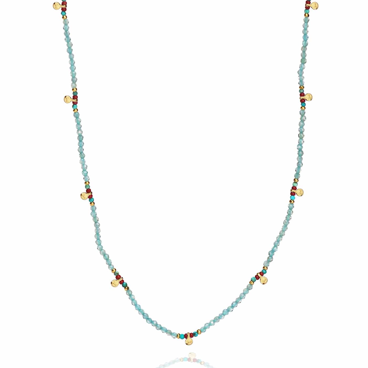 Handmade Beaded Necklace With Disc Dangles