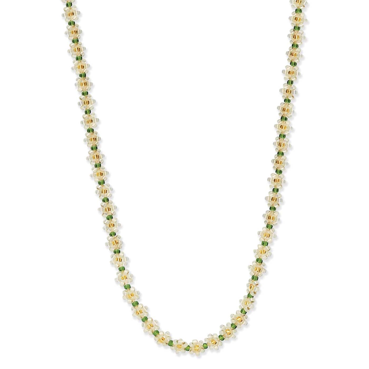Handmade Seed Bead Floral Necklace
