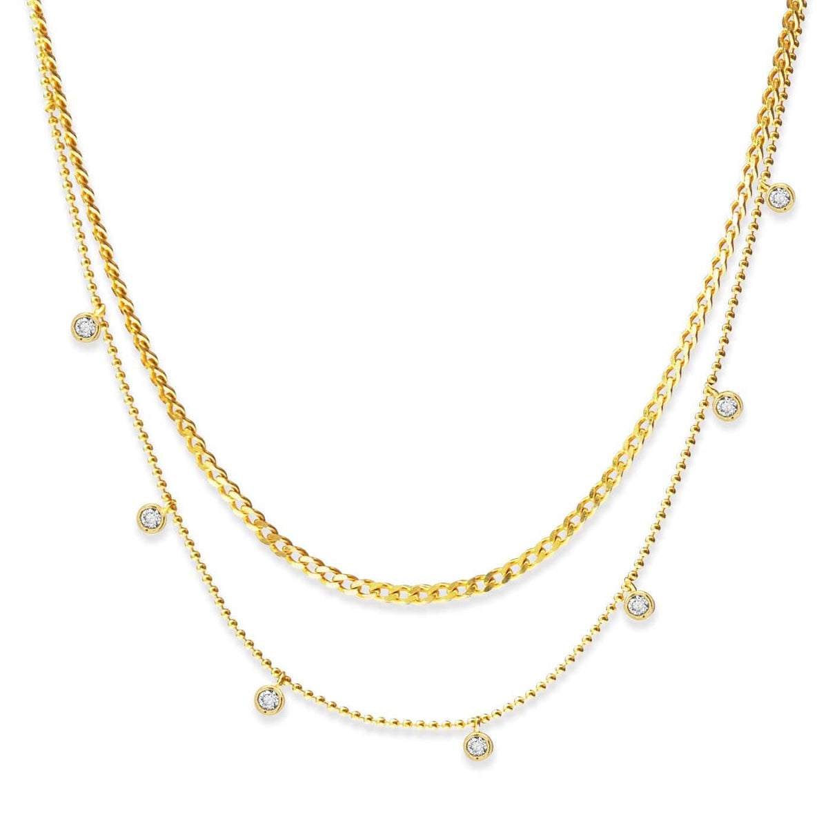 Layered CZ Drop Necklace