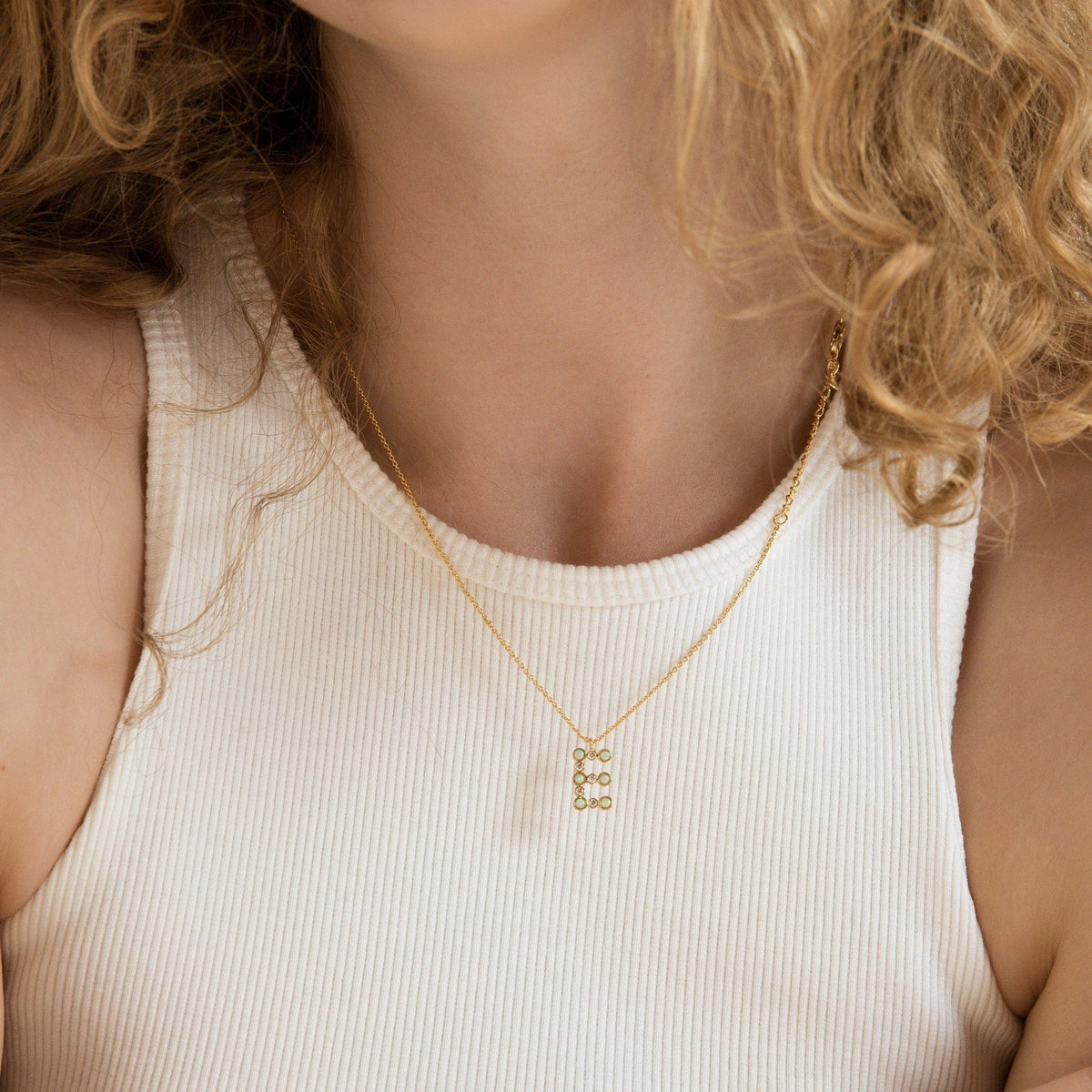 Opal Glow Monogram Necklace