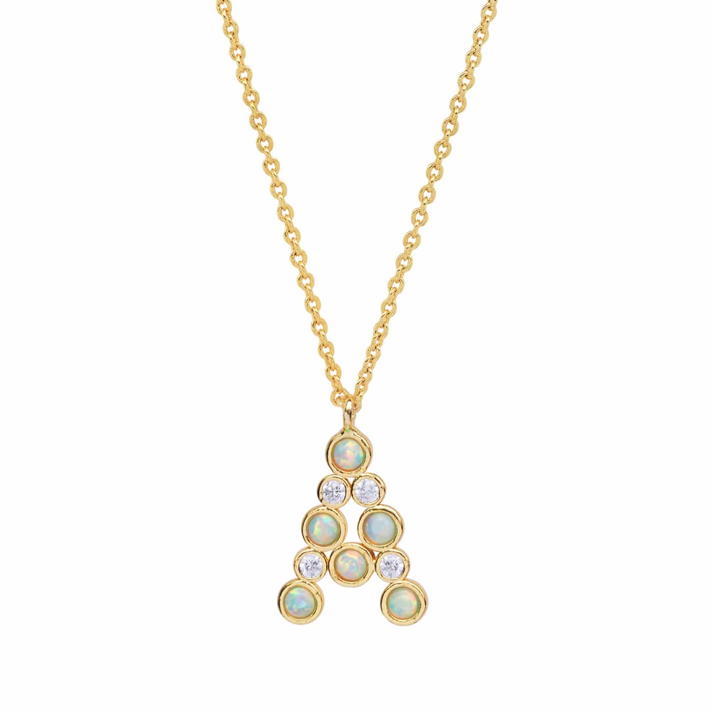 Opal Glow Monogram Necklace