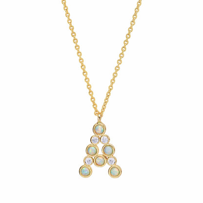 Opal Glow Monogram Necklace