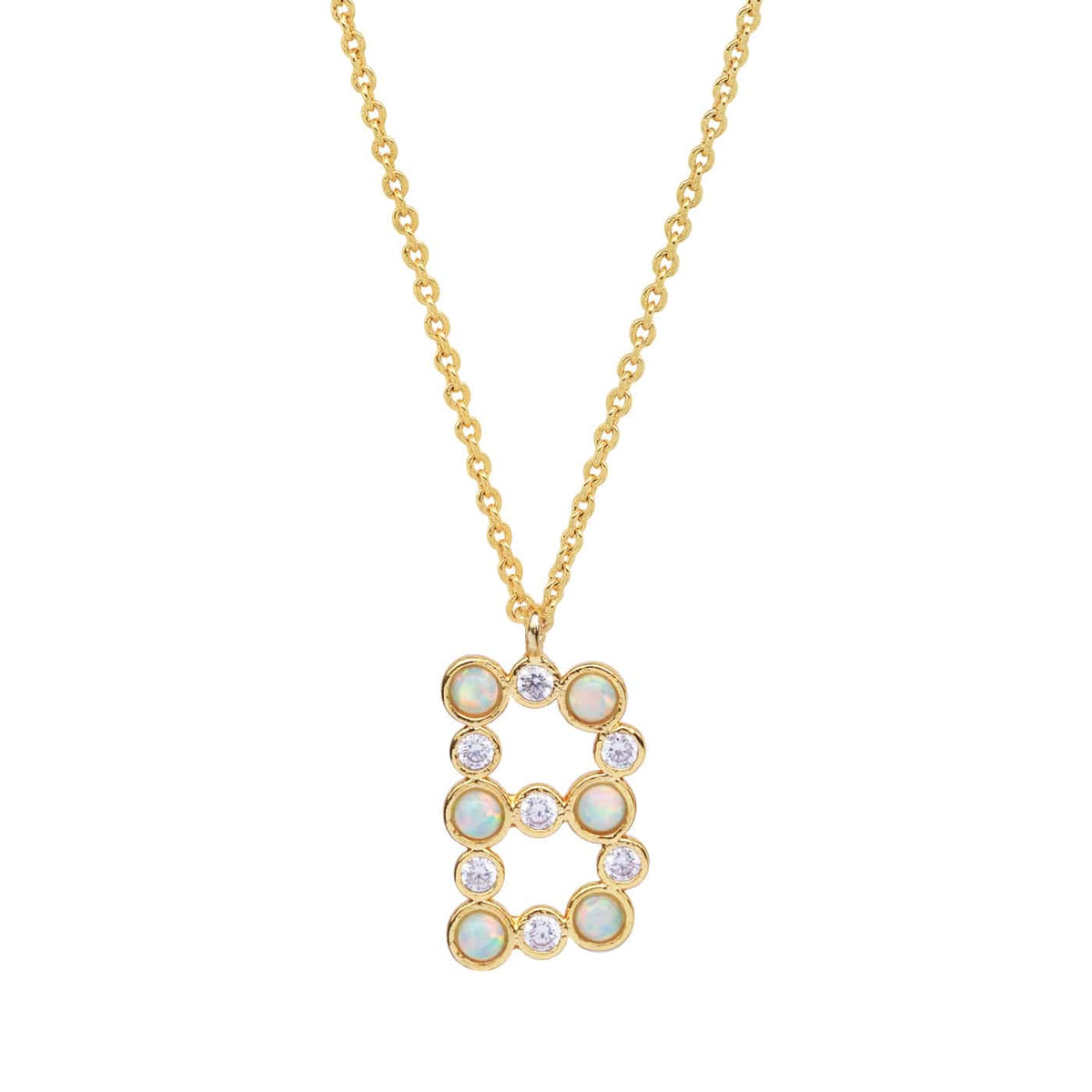 Opal Glow Monogram Necklace