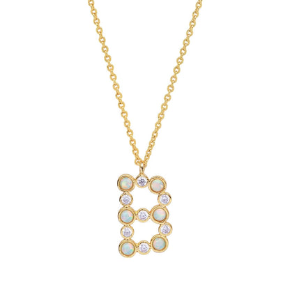 Opal Glow Monogram Necklace