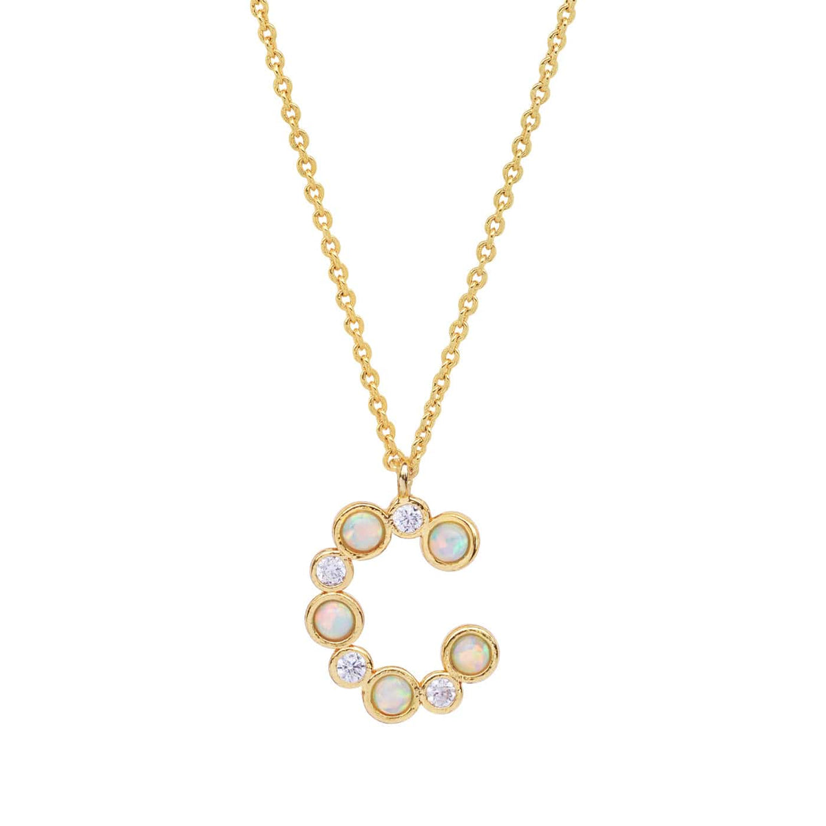 Opal Glow Monogram Necklace