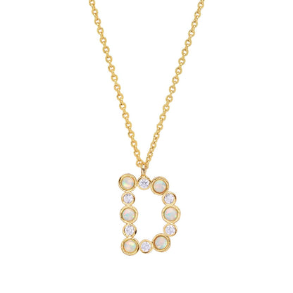 Opal Glow Monogram Necklace