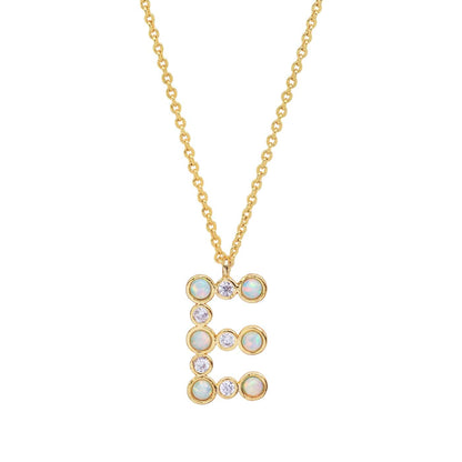 Opal Glow Monogram Necklace
