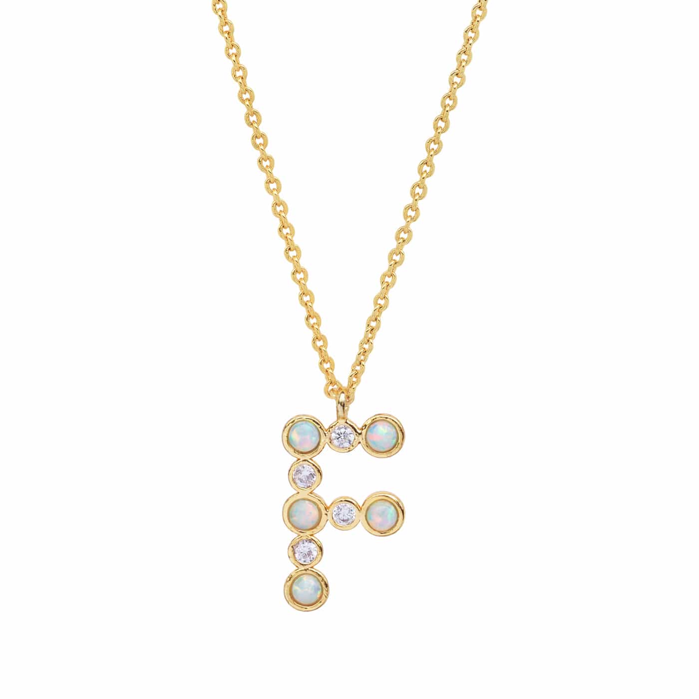 Opal Glow Monogram Necklace
