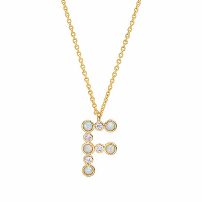 Opal Glow Monogram Necklace