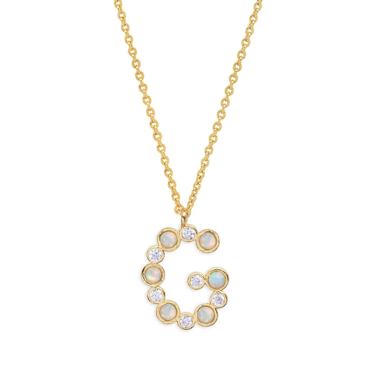 Opal Glow Monogram Necklace