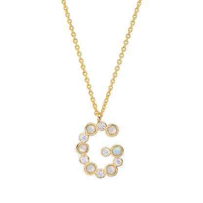 Opal Glow Monogram Necklace