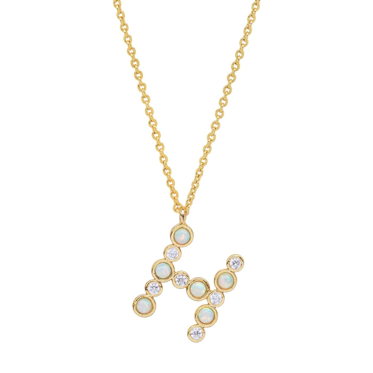 Opal Glow Monogram Necklace