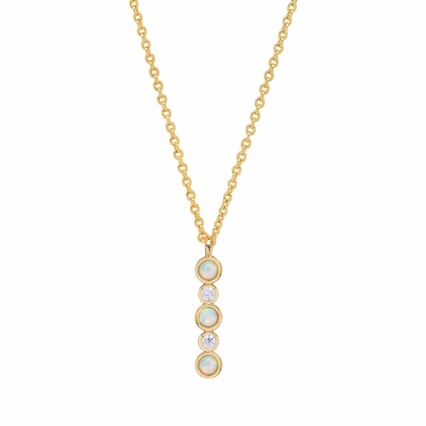 Opal Glow Monogram Necklace