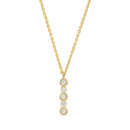 Opal Glow Monogram Necklace
