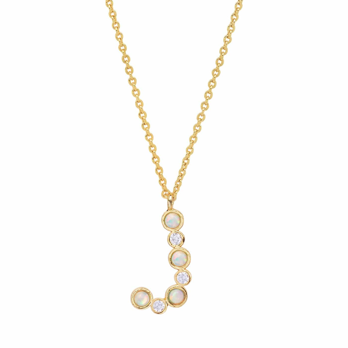 Opal Glow Monogram Necklace