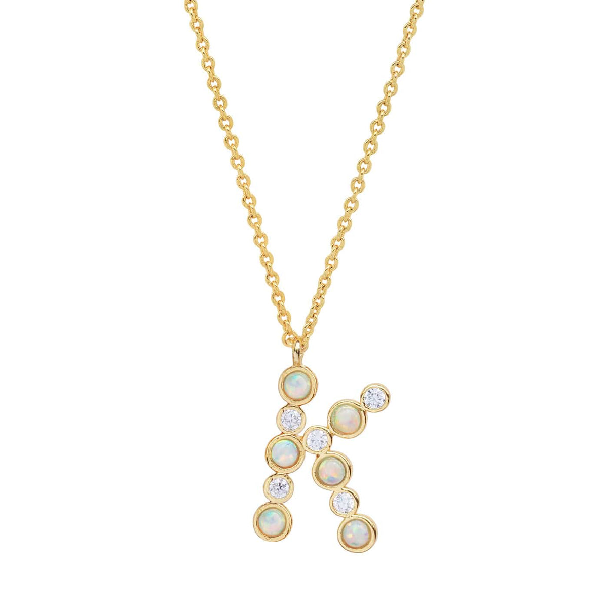 Opal Glow Monogram Necklace