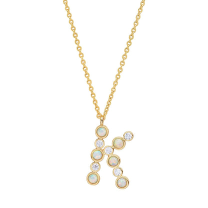 Opal Glow Monogram Necklace