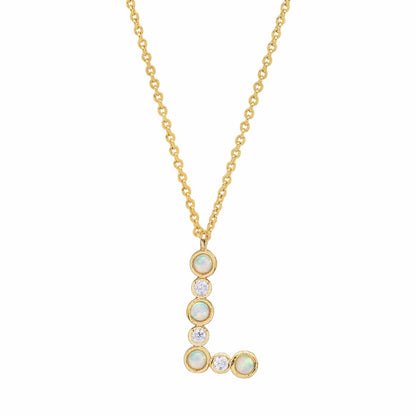 Opal Glow Monogram Necklace