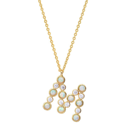 Opal Glow Monogram Necklace