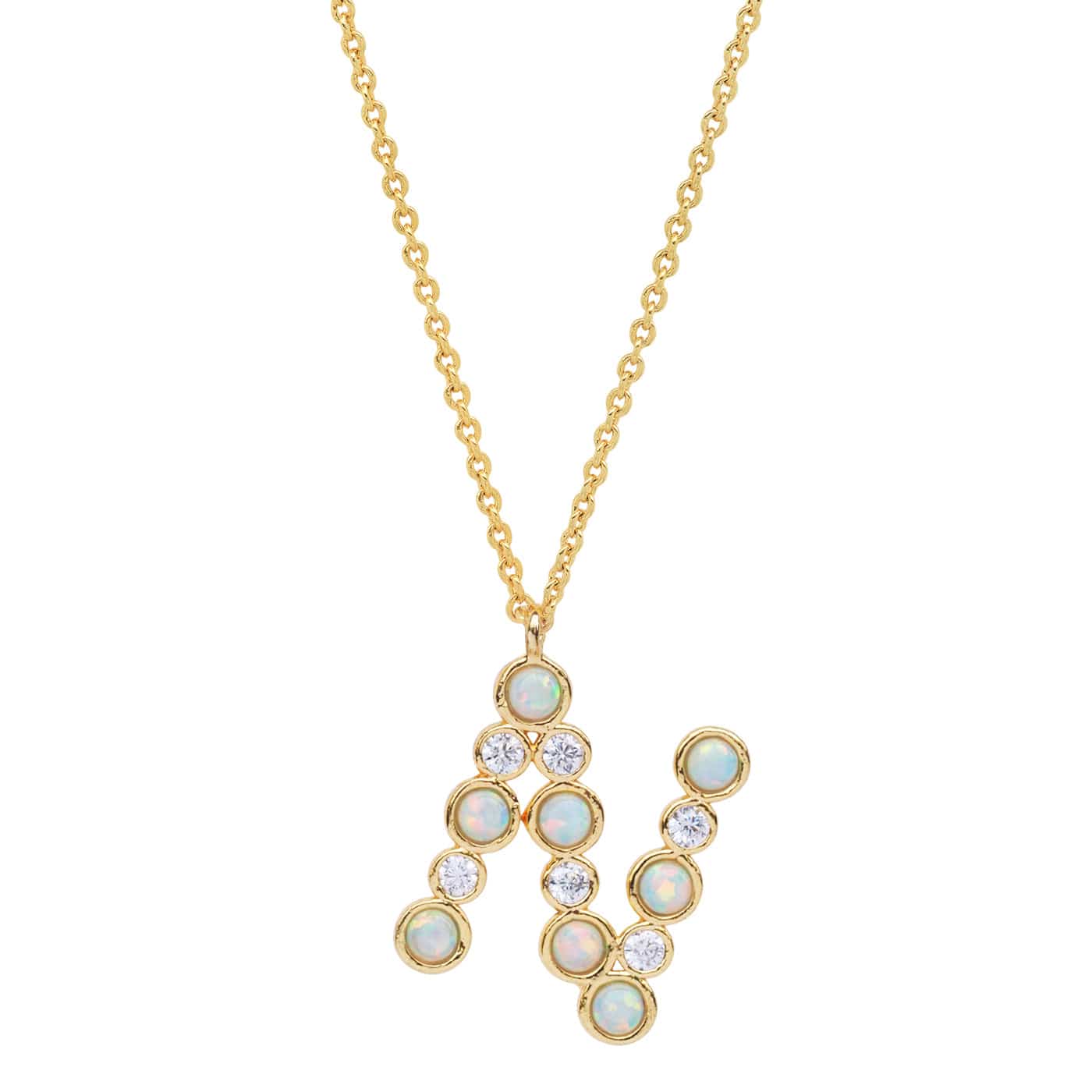 Opal Glow Monogram Necklace