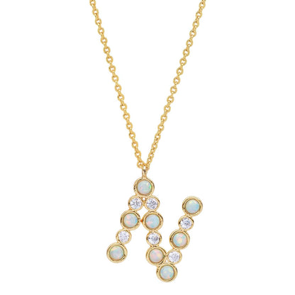 Opal Glow Monogram Necklace