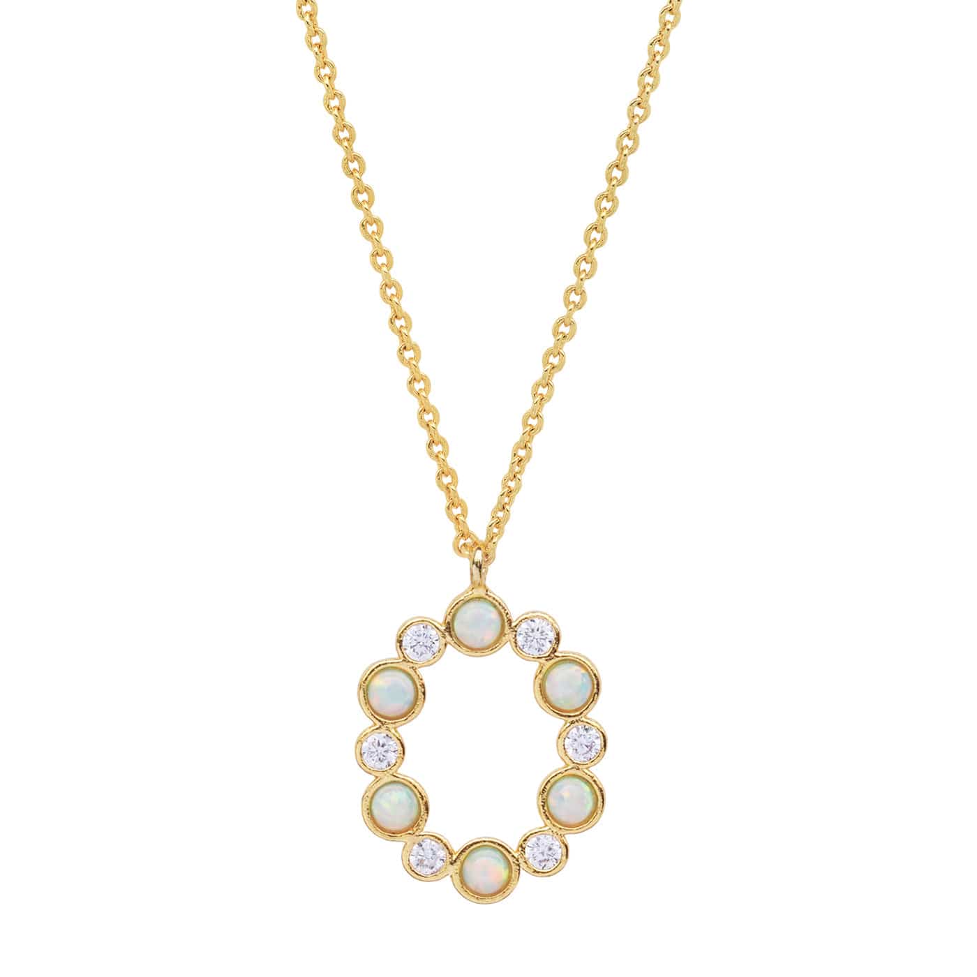 Opal Glow Monogram Necklace