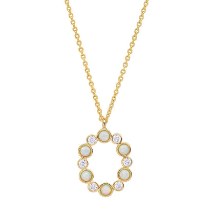 Opal Glow Monogram Necklace