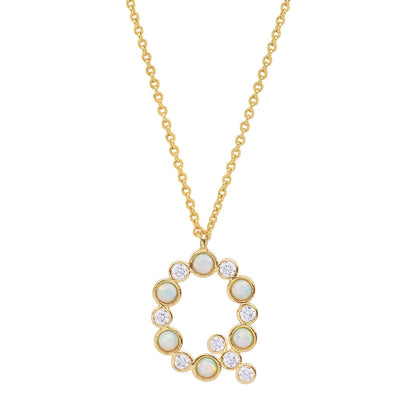 Opal Glow Monogram Necklace