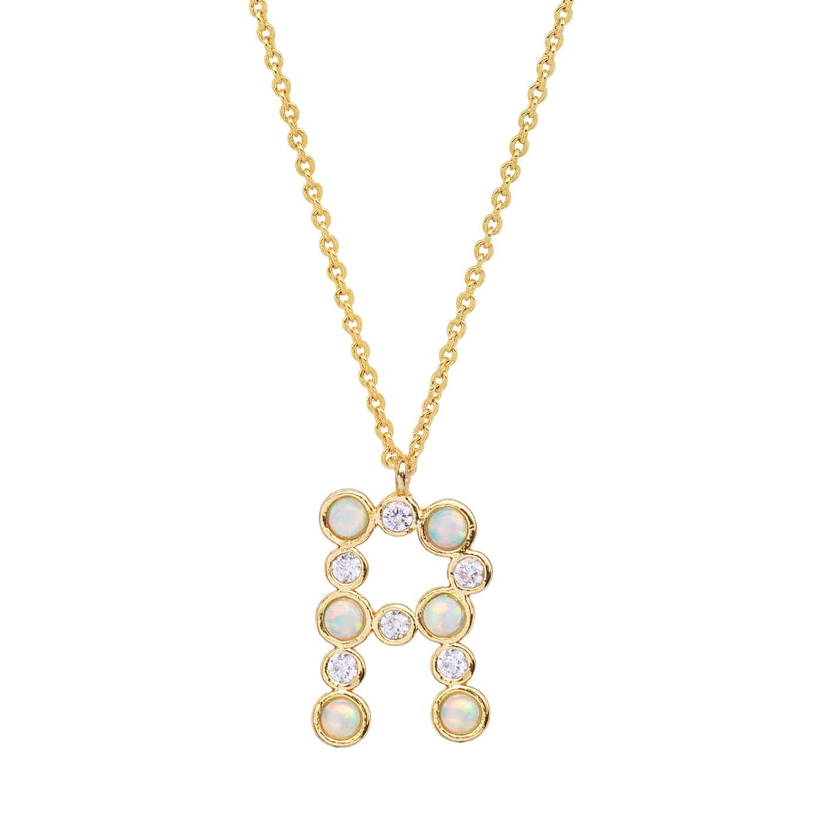 Opal Glow Monogram Necklace