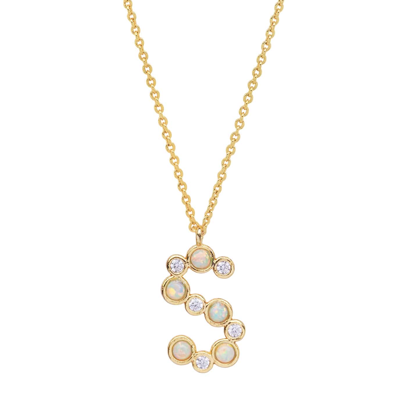 Opal Glow Monogram Necklace