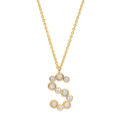 Opal Glow Monogram Necklace