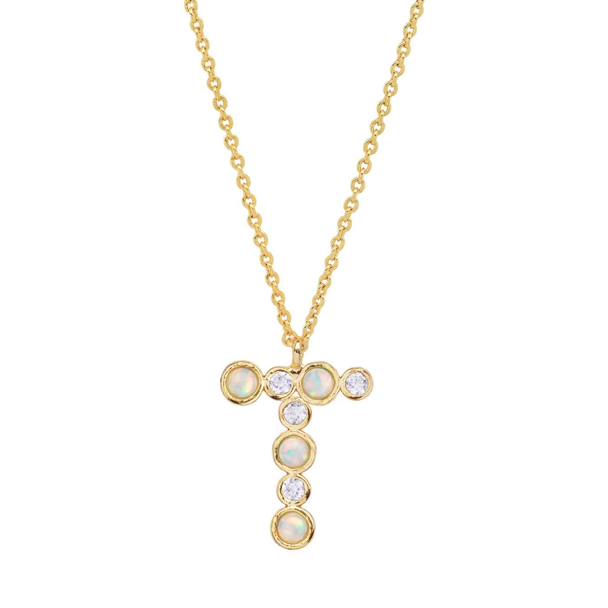 Opal Glow Monogram Necklace