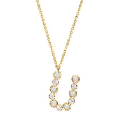 Opal Glow Monogram Necklace