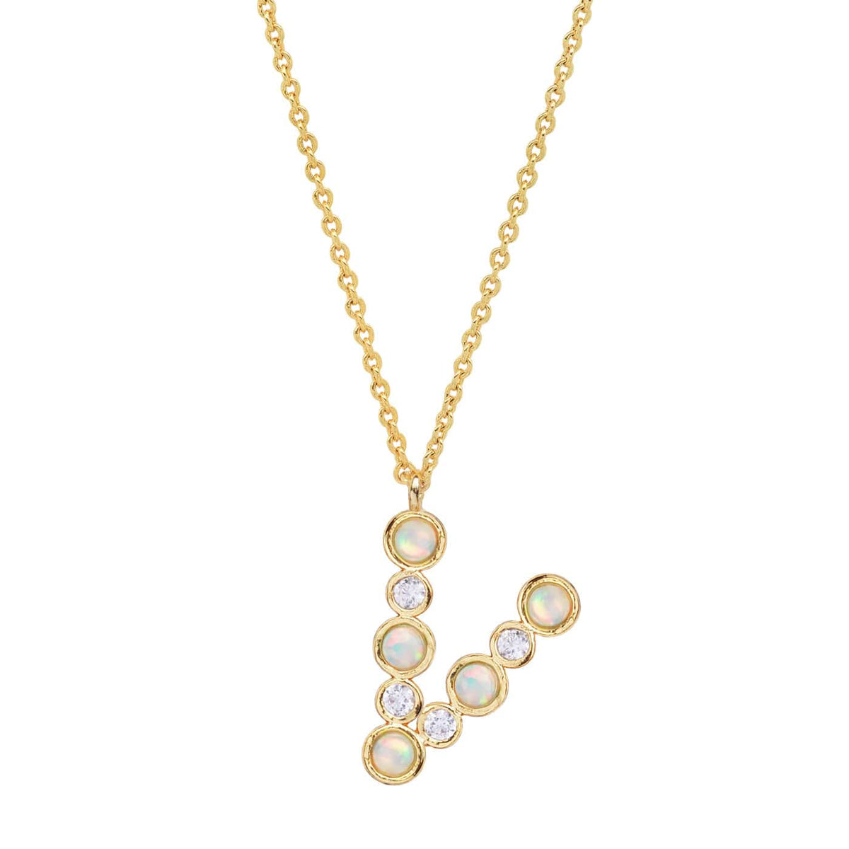 Opal Glow Monogram Necklace