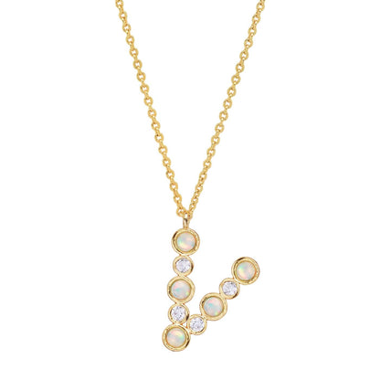 Opal Glow Monogram Necklace