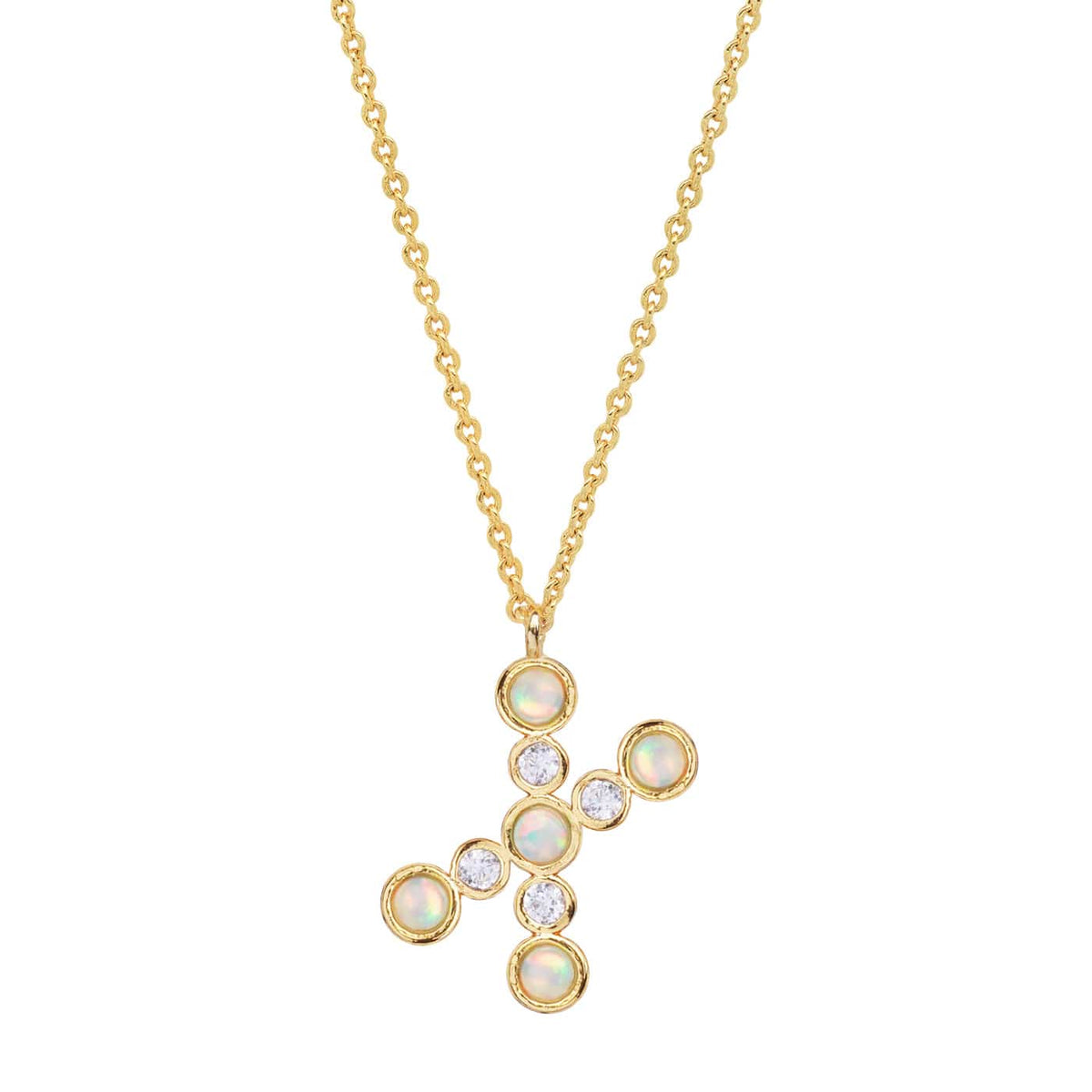 Opal Glow Monogram Necklace
