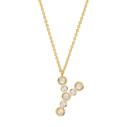Opal Glow Monogram Necklace