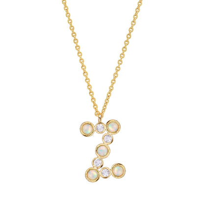 Opal Glow Monogram Necklace