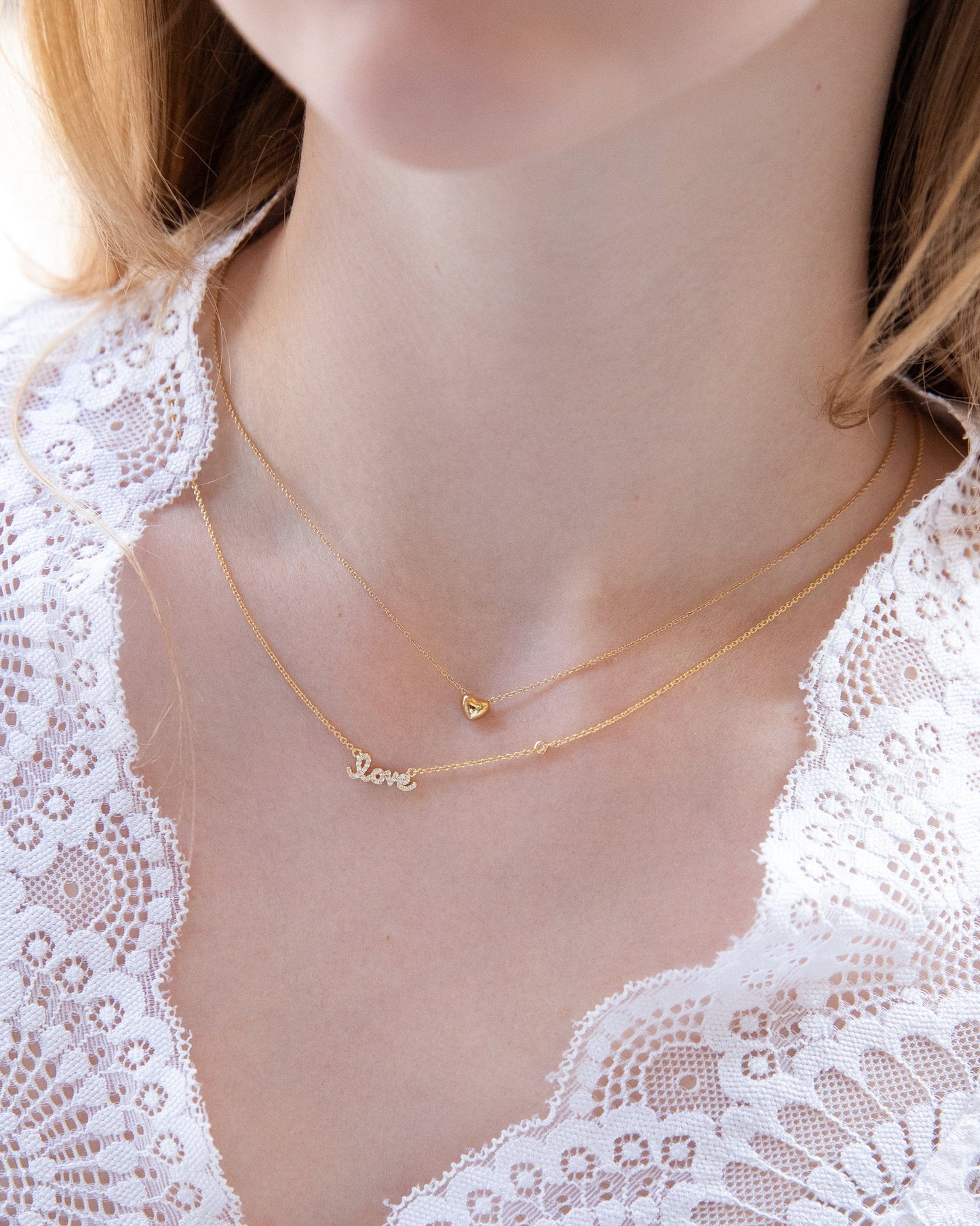 Petite Puffed Heart Necklace