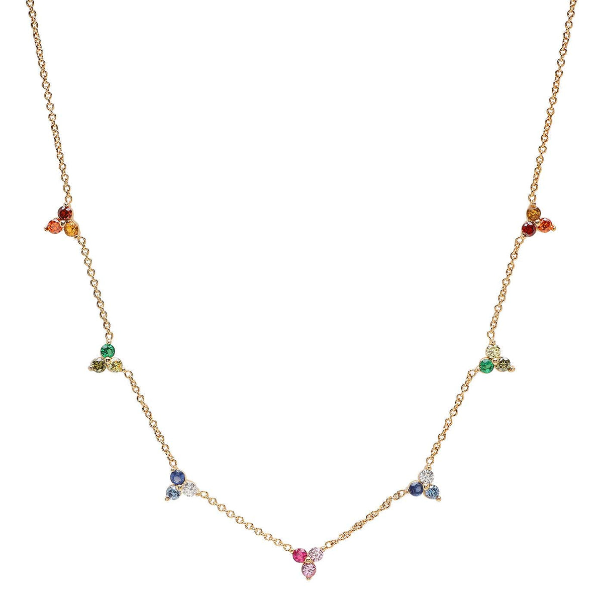 Cascading Rainbow Gems Necklace