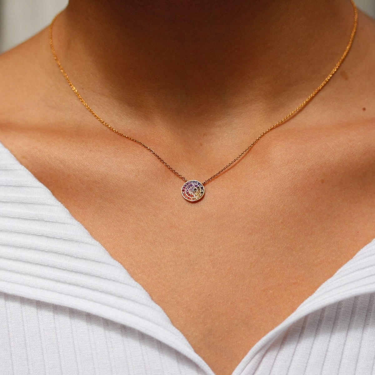 Radiant Rainbow Circle Pendant