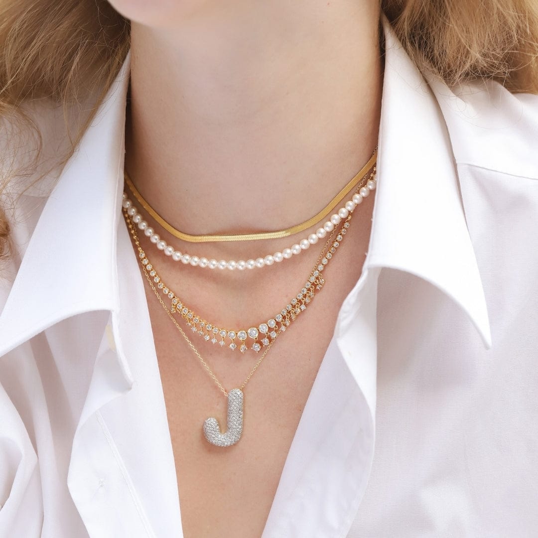 Twinkling Monogram Charm Necklace