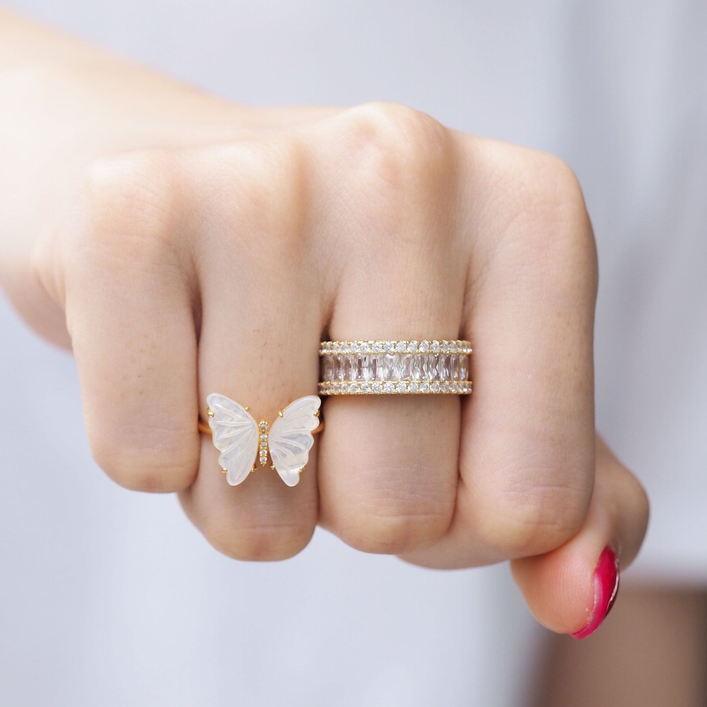 Mother of Pearl Butterfly Ring