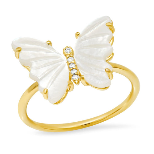 Mother of Pearl Butterfly Ring