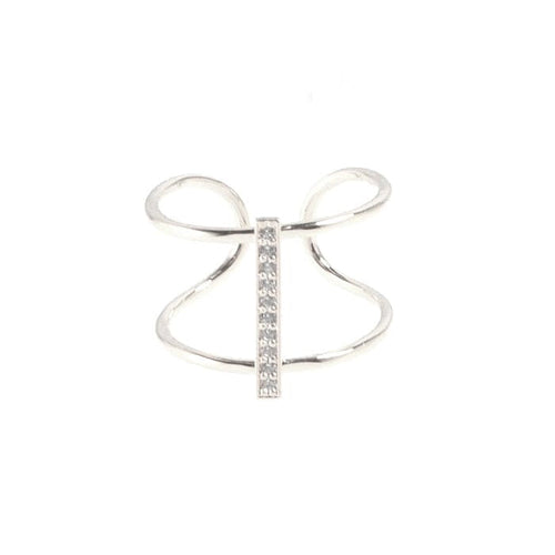 Open Bar CZ Accent Ring