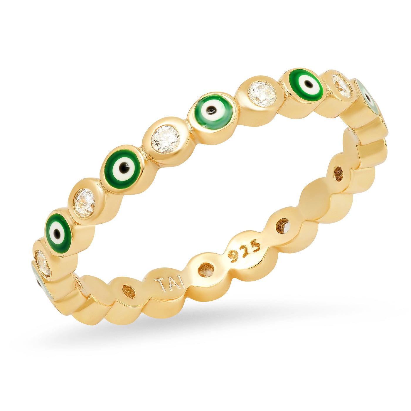 Evil Eye Enamel Bezel Ring