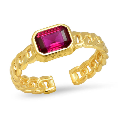 Ruby Link Chain Ring